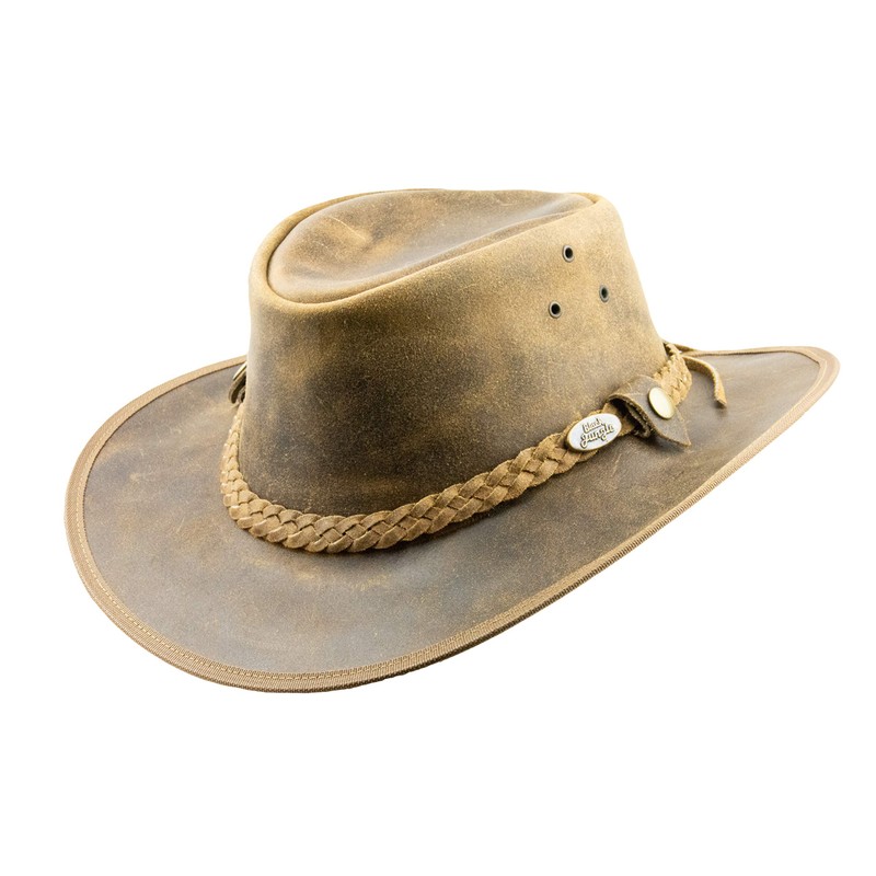 Black Jungle Bulat Leather Western Hat Australia Cowboy Hat, tan