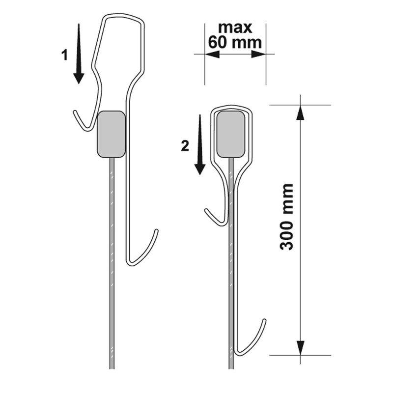 Nuie ACC004 ǀ Modern Bathroom Wetroom Enclosure Hook - Framed,