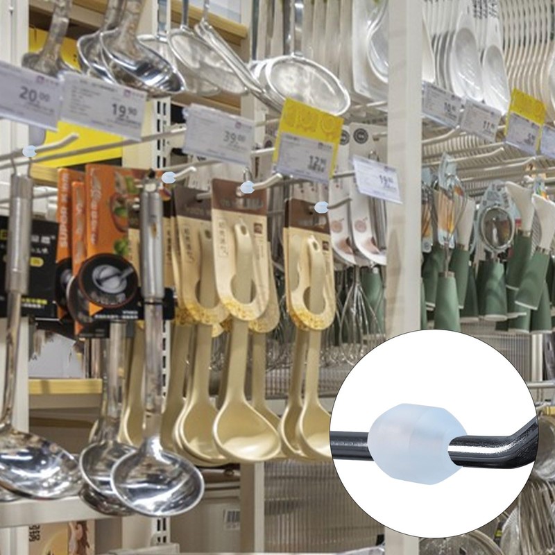 INCREWAY 100PCS Peg Hook Stoppers PVC Inventory Control Clips 4mm