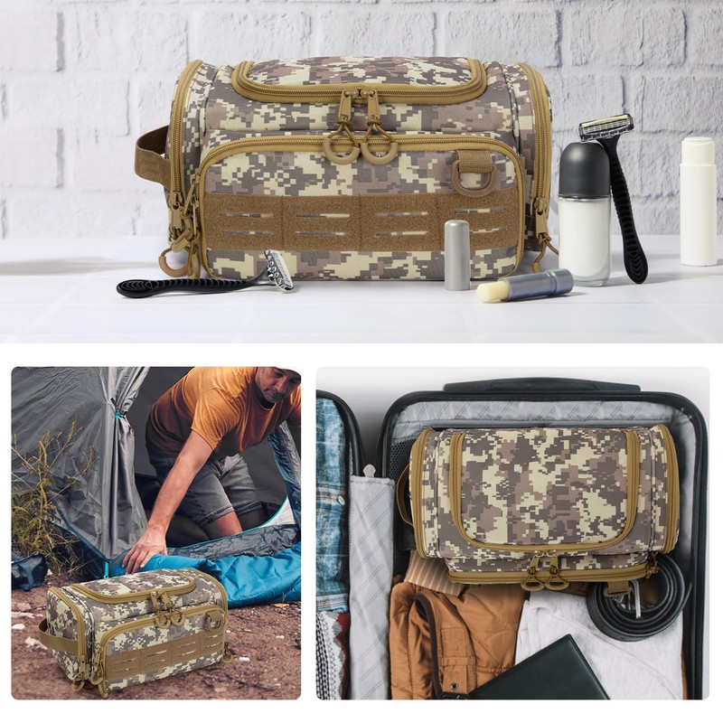 Prokva Tactical Toiletry Bag for Men, Hanging Hygiene Bag, Travel