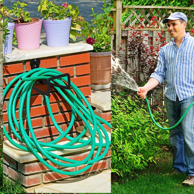 PHYEX Wall Mounted Hose Holder, Garden Water Hose Hanger, Heavy