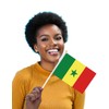 25 Packs Small Senegal Flags on Handheld Stick，Miniature Senegalese Flag