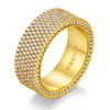 VISDIV Gold Wedding Rings for Women 925 Sterling Silver 14k
