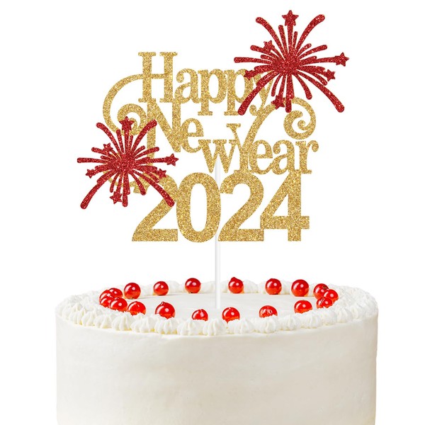 Decoración para tartas Happy New Year 2024, Hello 2024, Cheers to 2024, Happy Holiday 2024, Happy Christmas Party Decoartions