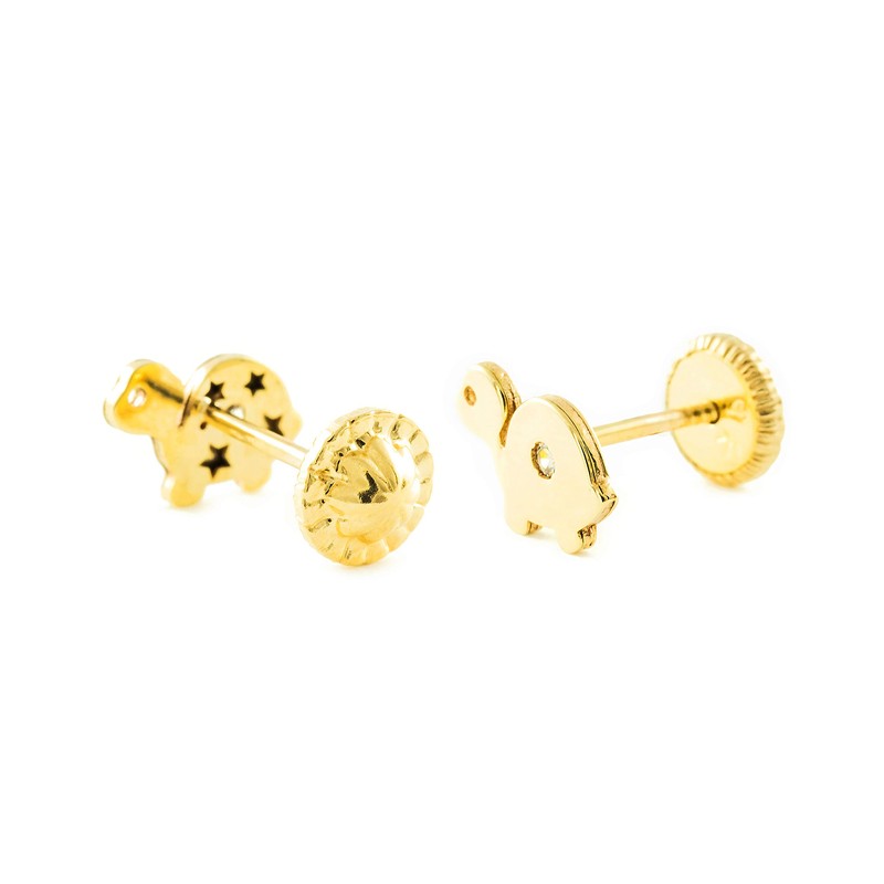 Women's & Children's Turtle Stud Earrings - Gift Box, metal