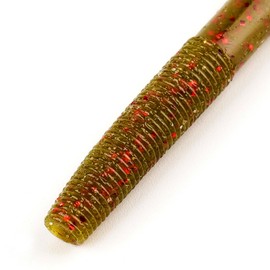 Nawaish Senko Bait Soft Plastic Lures 5" Senkos 24 Pcs for Wacky Rig Freshwater Fishing Green Pumpkin senko with Black Flake (Pumpkin with red Flake)