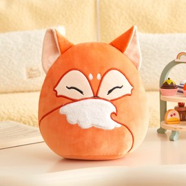 Glow Guards 12-Inch Red Fox Plush Pillow Cute Fox Stuffed Animal Soft Fox Plush Toy Stuffed Animals Fox Birthday Gift for Boys Girls Kids,Red Fox