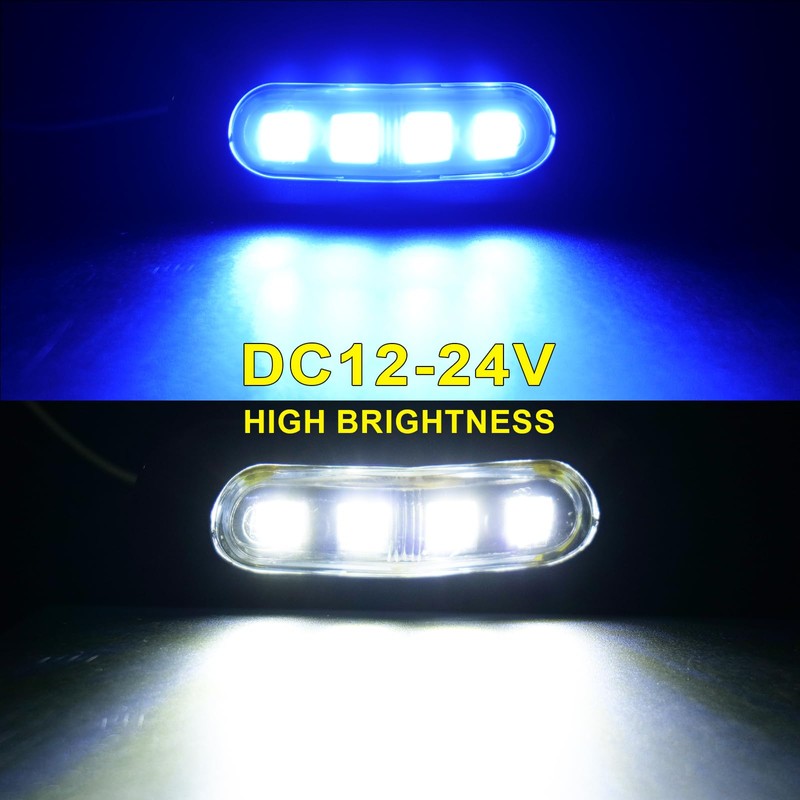 PSDRIQQ 20Pack 3.7 Inch 4 LED Marine Boat Interior Lights,