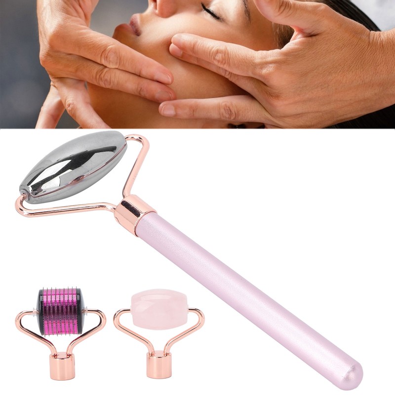 3‑in‑1 Face Roller Set Skin Lifting Smoothing Terahertz Gua Sha