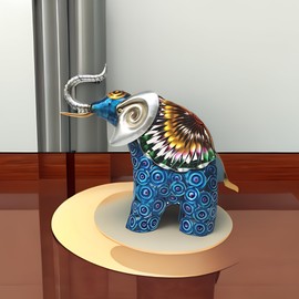TXYS Elephant Decor for Home Metal Statues Art Handcrafted Weaving Lovely Elephants Decor Statue Art Elephant Iron Sculpture Decoration Indoor Crafts Animal