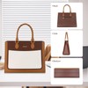 MOSISO Laptop Tote Bag for Women, 15.6 inch PU Leather