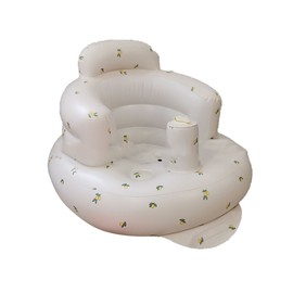 Baby Inflatable Chair Portable Foldable Printed Leakproof Soft Shower Sofa for Training Toddlers Kids Olive Leaf