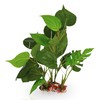 SunGrow Plastic Leaf Plant, Heavy-Duty Ceramic Base, Hiding Spot for