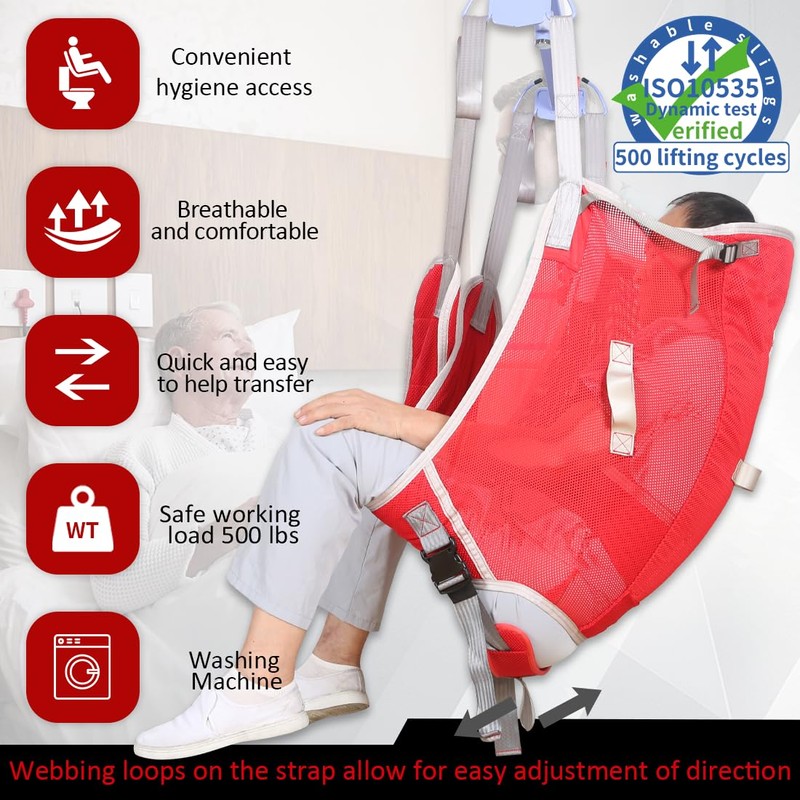 EZ Assistive Patient Hygiene Assist Lift Sling, Lift Sling for
