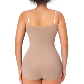 GOLD CARP Women Shaping Bodysuit Tummy Control Shapewear Adjustable Straps Body Shaper Leotard Sculpting Seamless Jumpsuit Beige-wrap hip XL