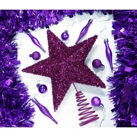 Christmas Concepts® 28cm Sparkly Tree Top Star - Luxury Christmas Decorations (Purple)