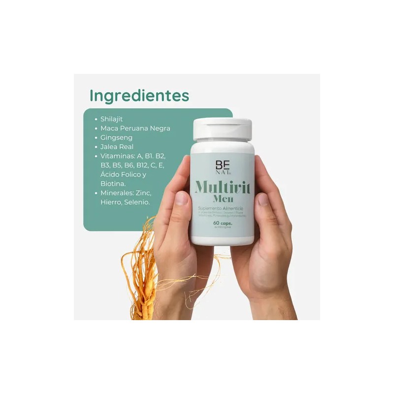 Suplemento Para Hombre Multivit Benat Con Ginseng 60 Caps