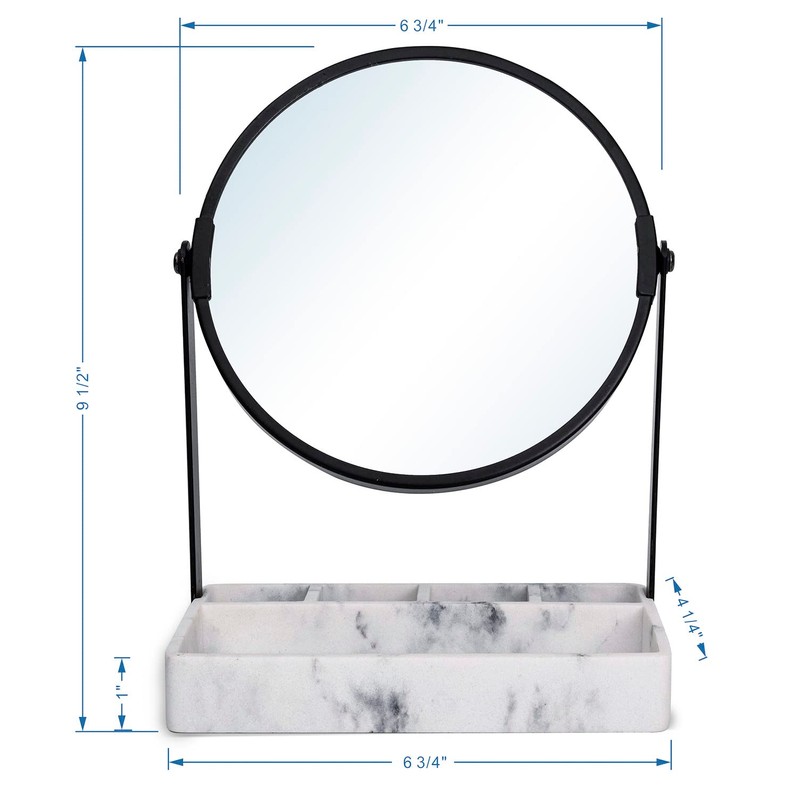 Artfrog Vanity Mirror with Marble Tray, Makeup Mirror with Tray,Table