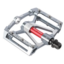 ENJOHOS Bicycle Pedals CNC Aluminium MTB Pedals, 3 Sealed Bearings, Non-Slip CNC Aluminium Bicycle Platform, 9/16 Inch Pedals for Road Bike, MTB, BMX, E-Bike (Silver)