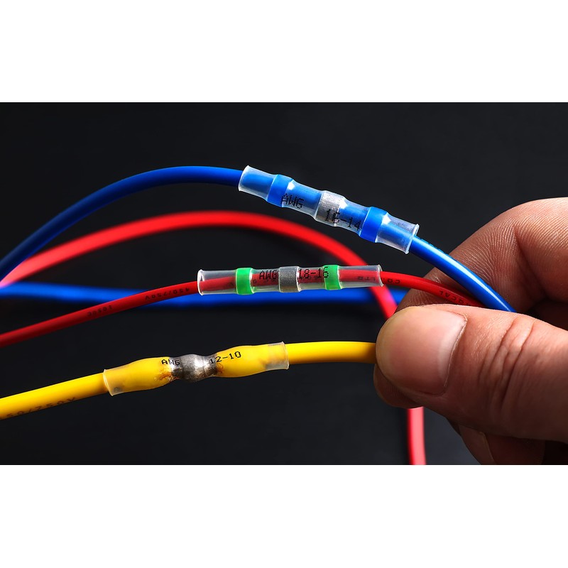 haisstronica 400PCS Solder Seal Wire Connectors,Heat Shrink Butt Connectors, Insulate