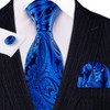 Barry.Wang Men Ties Paisley Woven Silk Necktie Set with Pocket