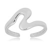 AVORA 925 Sterling Silver Adjustable Wave-Style Toe Ring