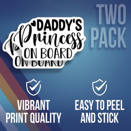 Daddy's Princess on Board Sticker Car Decal Funny Baby On Board Sign Cute Car Sticker Baby Announcement Sticker - Durable Decorative Design for Home or Office - AAS0661