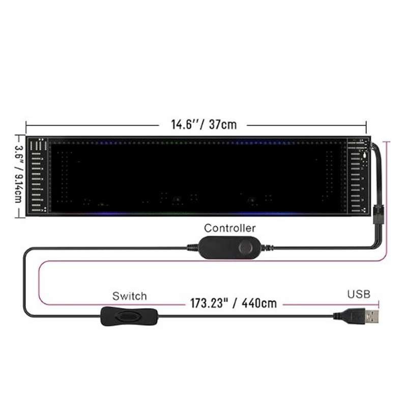 Scrolling LED Advertising Sign Bluetooth APP Control RGB Beads IP66