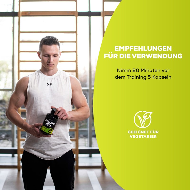 BioTechUSA Creatine Ph-X Kapseln | Gepuffertes Kreatin | 3g CreaBASE