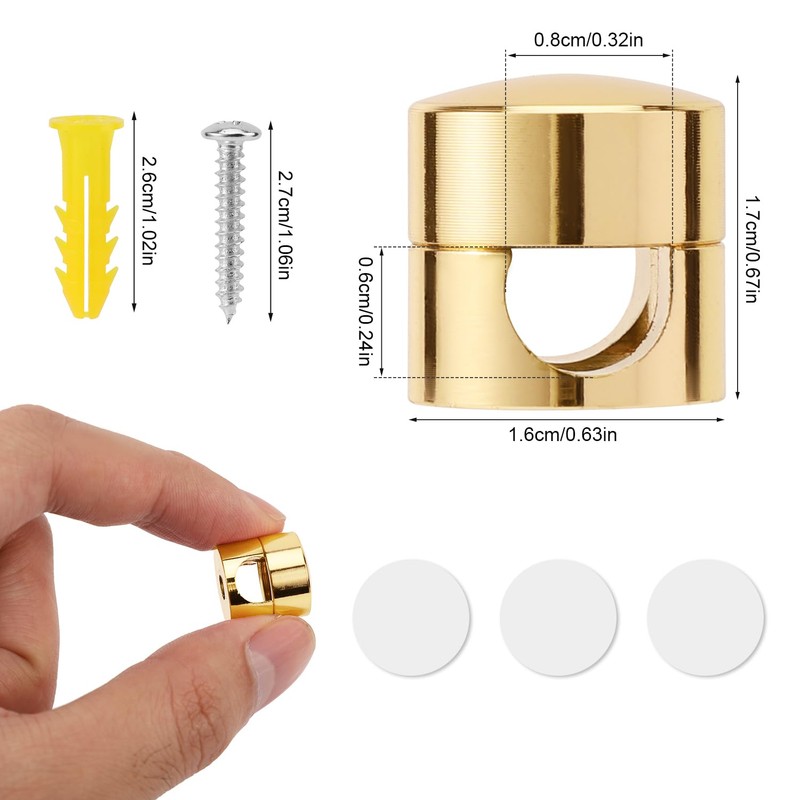 3pcs Gold Cable Anchors, Metal Phone Charger Cord Holders Cable