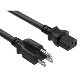 Cable Leader 6 pies 18 AWG 10 Amp 3 clavijas cable de alimentación de CA para computadora, monitor TV IEC320 C13 a NEMA 5-15P