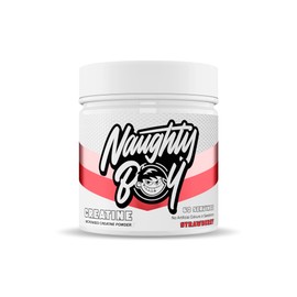Naughty Boy Micronised Creatine Powder, Creatine Monohydrate Powder (Strawberry)