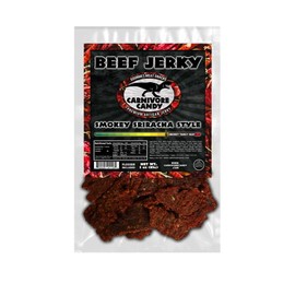 Carnivore Candy Gourmet Beef Jerky Flavor Sampler - Sweet & Spicy & Smoky Sriracha - (2) 3 oz bags