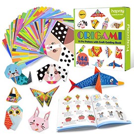 hapray Origami Kit for Kids Ages 6-12 10 Year Olds, with Guiding Book, 144 Sheets Paper with 72 Patterns, DIY Art and Craft Projects Activity, Beginners Children's Day Gift Childs Boys Girls