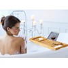 RoyalHouse Bamboo Bathtub Caddy Tray, Expandable Bath Table Over Tub