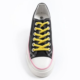 VSUDO 71" Oval Yellow Shoe Laces for Sneakers, Half Round Athletic Basketball Shoelaces, Running Sport Shoestrings [1 Pair-Yellow-180CM]