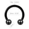 5pc 16g 1.2mm Horseshoe Bar Earrings Circular Barbells Ring Lip