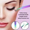 2-Piece Professional Lash Tool Set - Rainbow Stainless Steel Tweezers