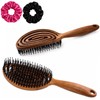 Cepillo para Cabello Desenredante de Madera con Cerdas de Jabalí