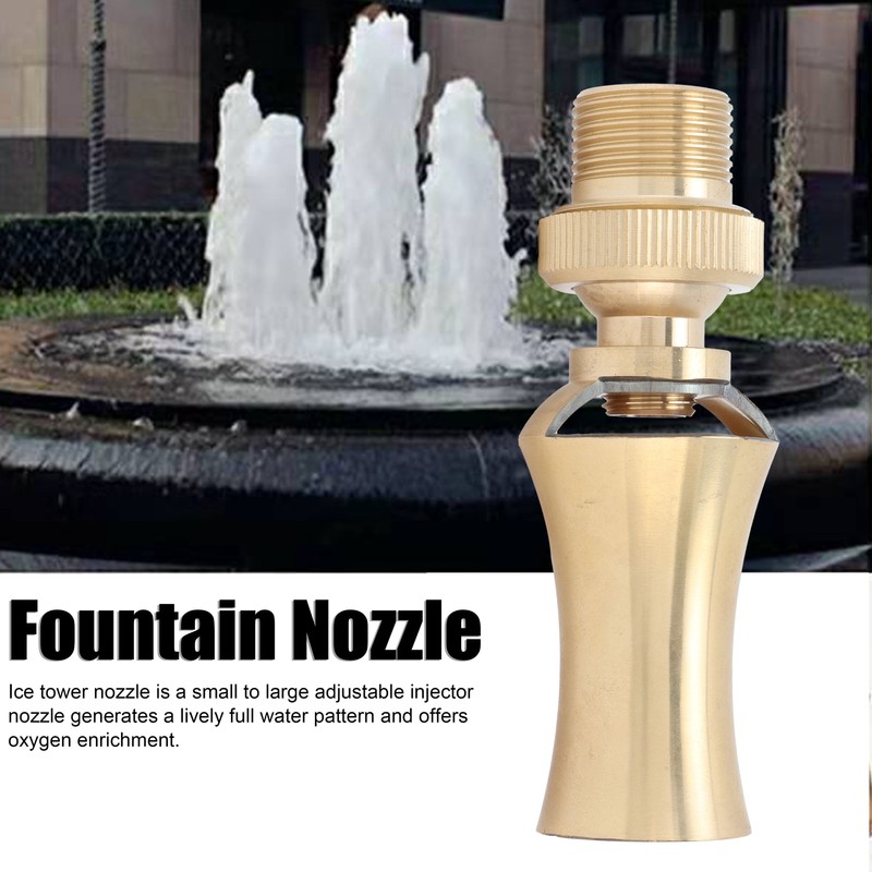 Brass Ice Tower Cedar Water Fountain Nozzle Spray Head Adjustable