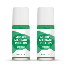 ALMIVITAL 2-er Set Muskel-Massage-Roll-On to go | After Workout Entspannung für die Muskeln | Massage & Wärmebehandlung | Punktgenau bei Muskelkater | Natürliches Magnesium-Öl | á 50ml