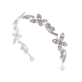 Alilang Silvery Tone Bridal Wedding Headpiece Zirconia Cubic Crystal Rhinestone Butterfly Hair Vine Accessory