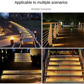 Luces Solares para Escaleras, Luces LED para Escaleras Exterior, Solares para Escaleras al Aire última Intervensión, para Escaleras, Cubiertas, Escaleras Delanteras, Porche