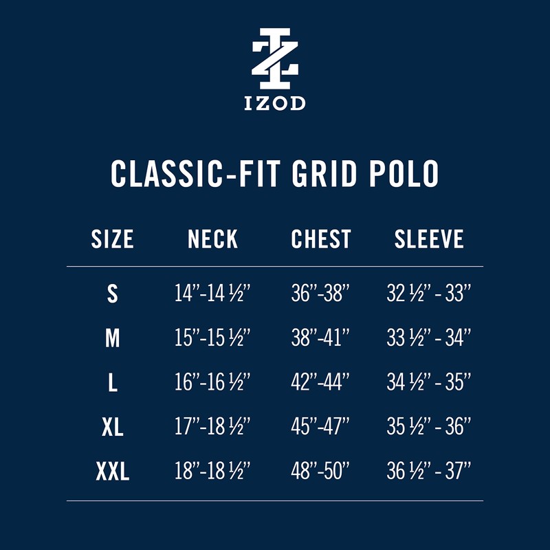 IZOD Men's Classic Performance Golf Grid Polo, FIG, XL