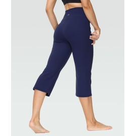 ALONG FIT Capris Yoga Pants for Women Bootcut Pants High Waisted with Pockets Tummy Control Bootleg