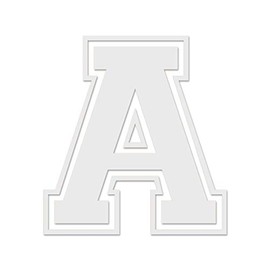 Applicable Pun Varsity Letter A - Vinyl Decal for Outdoor Use on Cars, ATV, Boats, Windows and More - White 4 Inches Tall