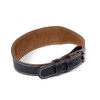 Leather Contoured Weightlifting Belt with Steel Roller Buckle Support Powerlifting