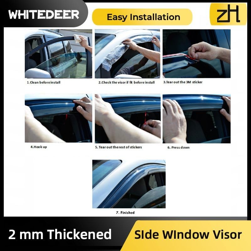 WhiteDeer ZH Durable Window Deflectors Rain Guards for Lexus GX-460