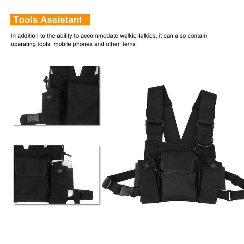 Wendry Walkie-Talkie Chest Pack, Nylon Walkie-Talkie Chest Bag Universal Hands-