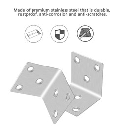 Stainless Steel Angle Connector Set, 12 Pieces Metal Angle 90 Degree 40 x 40 x 40 x 2 mm, Includes 72 Screws, Silver Heavy Duty Angle for Wood Connections and Roof Slats